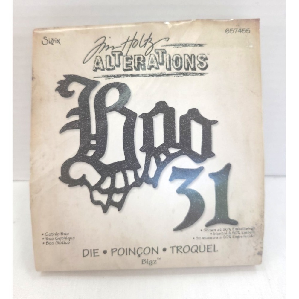 Sizzix Tim Holtz Alterations Bigz‎ Die Gothic Boo Halloween #657455